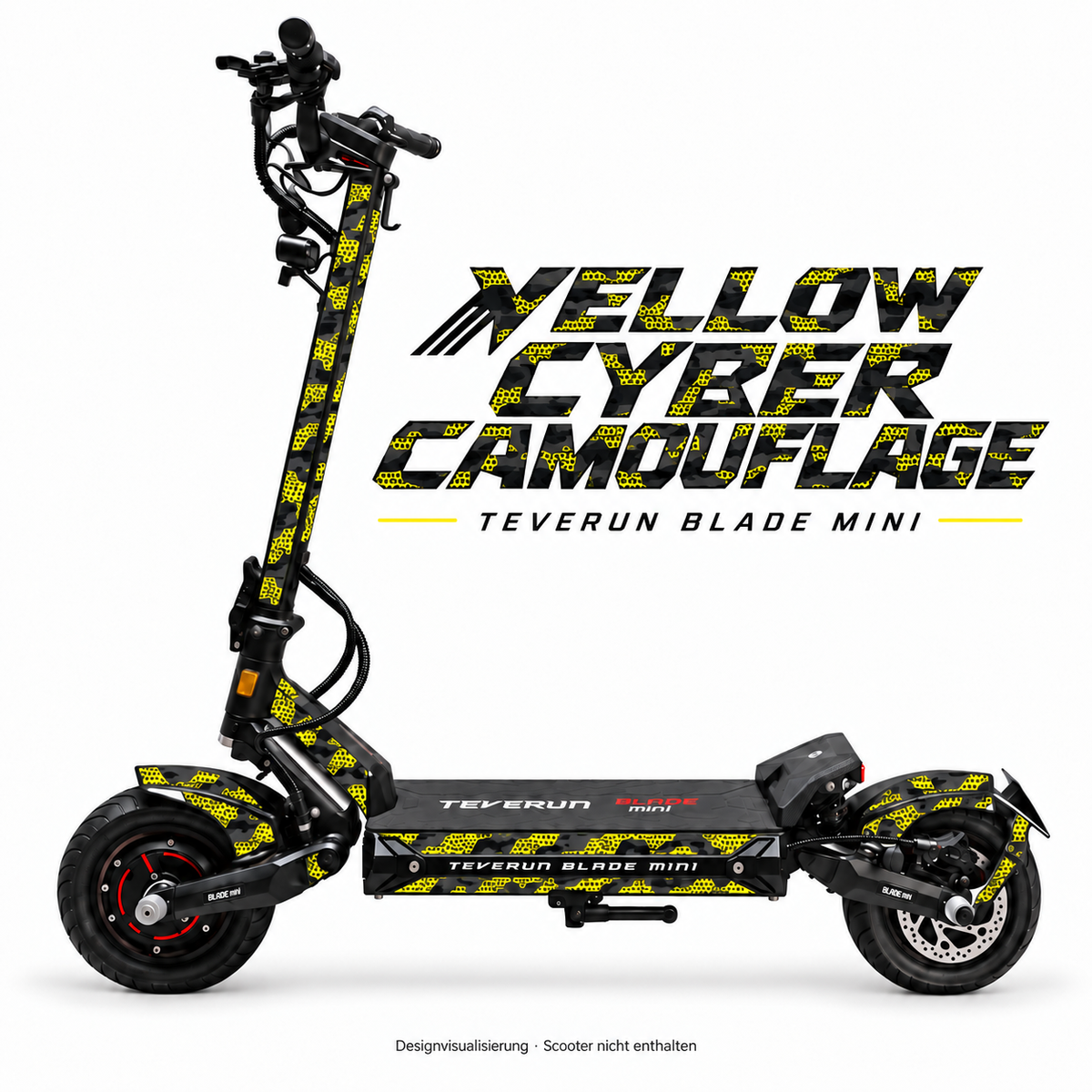 Teverun Blade Mini Skin YELLOW CYBER CAMOUFLAGE – Designvorschau mit Designname