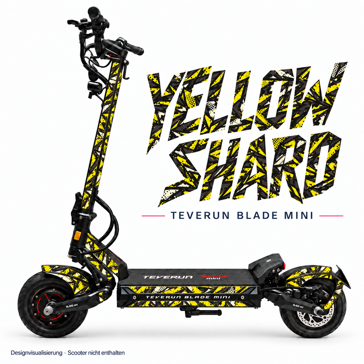 Teverun Blade Mini Skin YELLOW SHARD – Designvorschau mit Designname