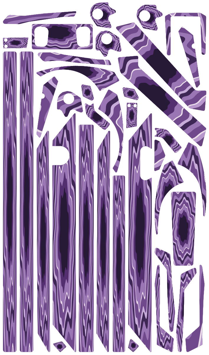 AMETHYST VEIN für Teverun Fighter Mini: 38 Originalteile des Skin-Sets.