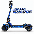 Teverun Fighter Mini BLUE SHARDS Skin – Designansicht mit freier mittiger Seitenlichtleiste