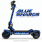 Teverun Fighter Mini BLUE SHARDS Skin – Designansicht mit freier mittiger Seitenlichtleiste