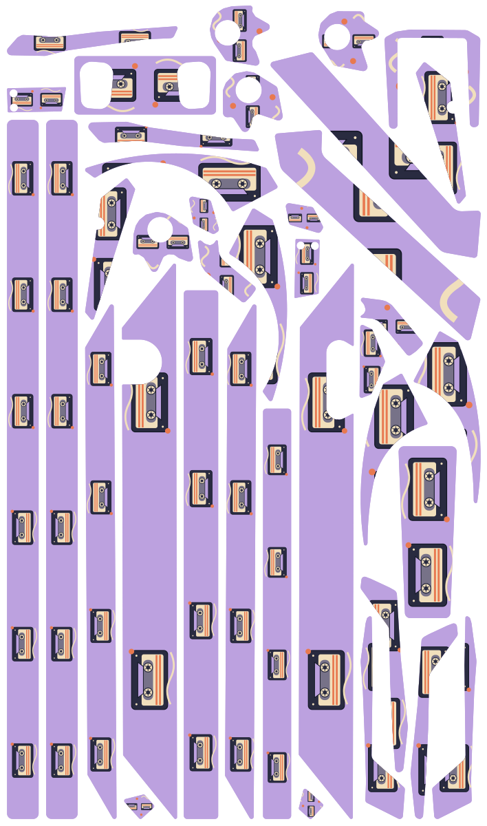CASSETTE CLUB für Teverun Fighter Mini: 38 Originalteile des Skin-Sets.