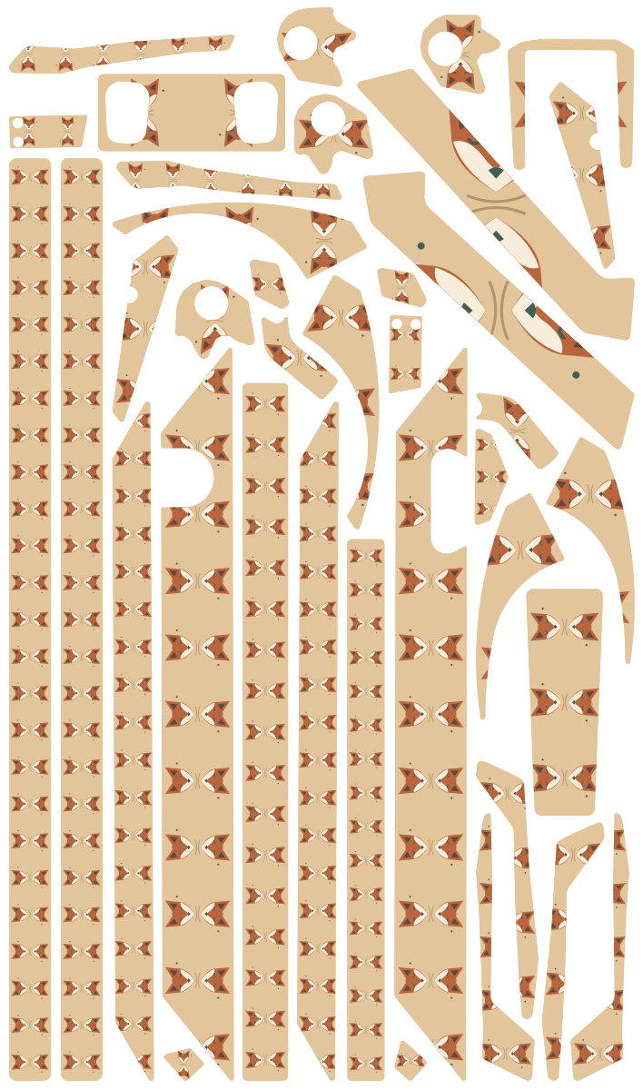 DESERT FOX für Teverun Fighter Mini: 38 Originalteile des Skin-Sets.