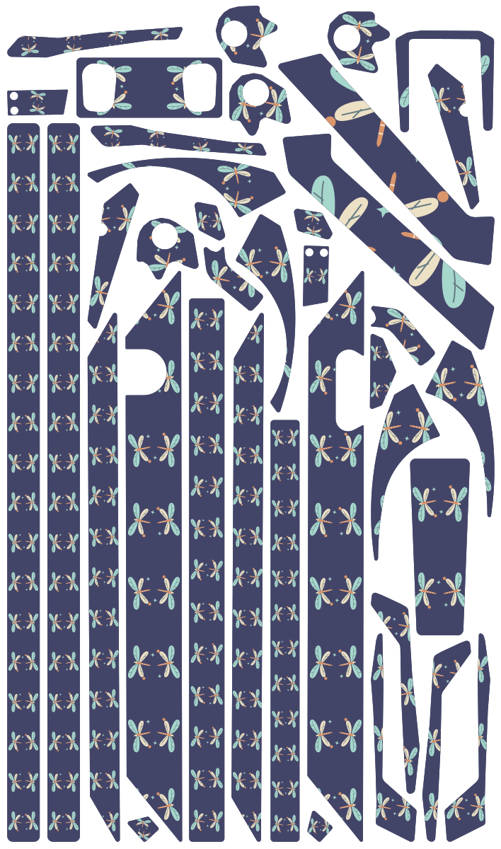 DRAGONFLY DUSK für Teverun Fighter Mini: 38 Originalteile des Skin-Sets.