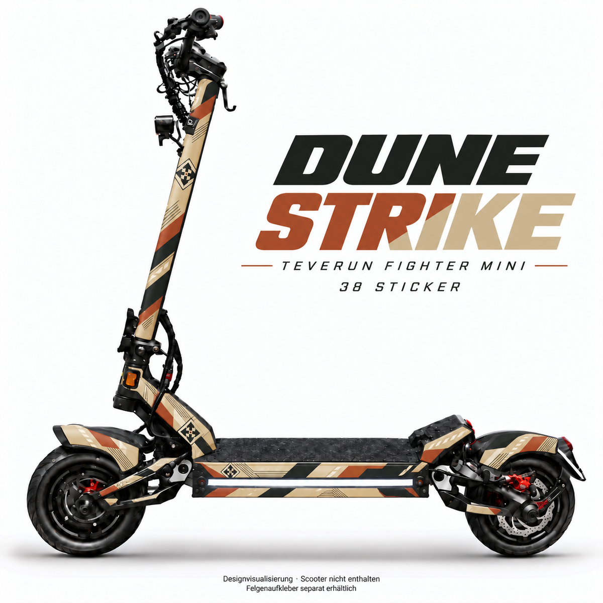DUNE STRIKE Skin für Teverun Fighter Mini. Felgenaufkleber separat erhältlich.