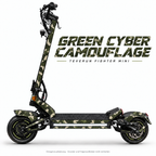 Teverun Fighter Mini GREEN CYBER CAMOUFLAGE Skin – Designansicht mit freier mittiger Seitenlichtleiste