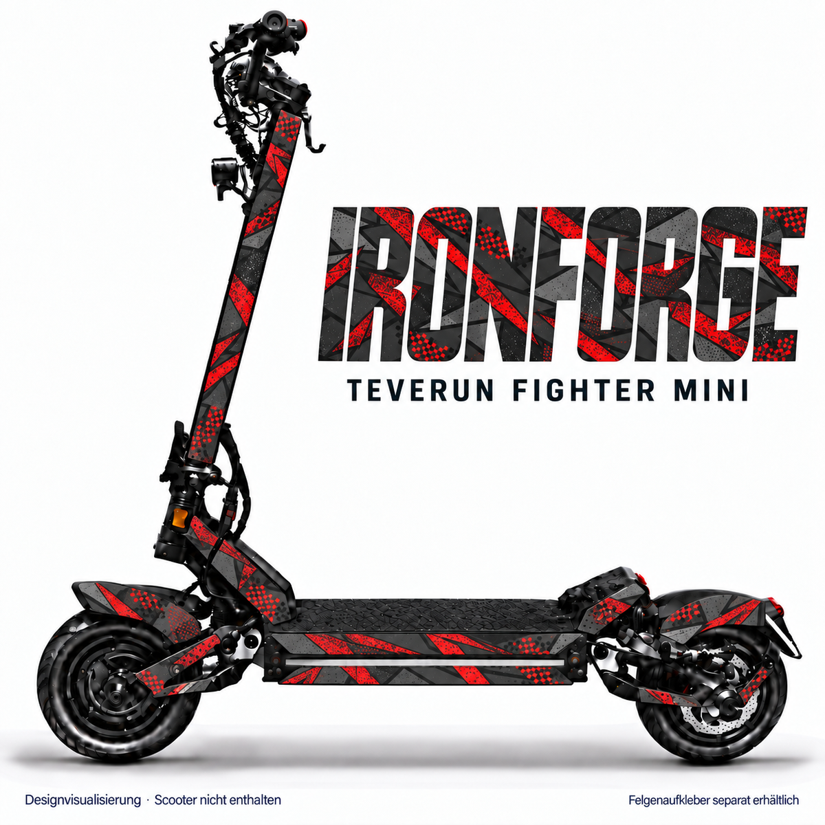 IRONFORGE Skin für Teverun Fighter Mini. Felgenaufkleber separat erhältlich.