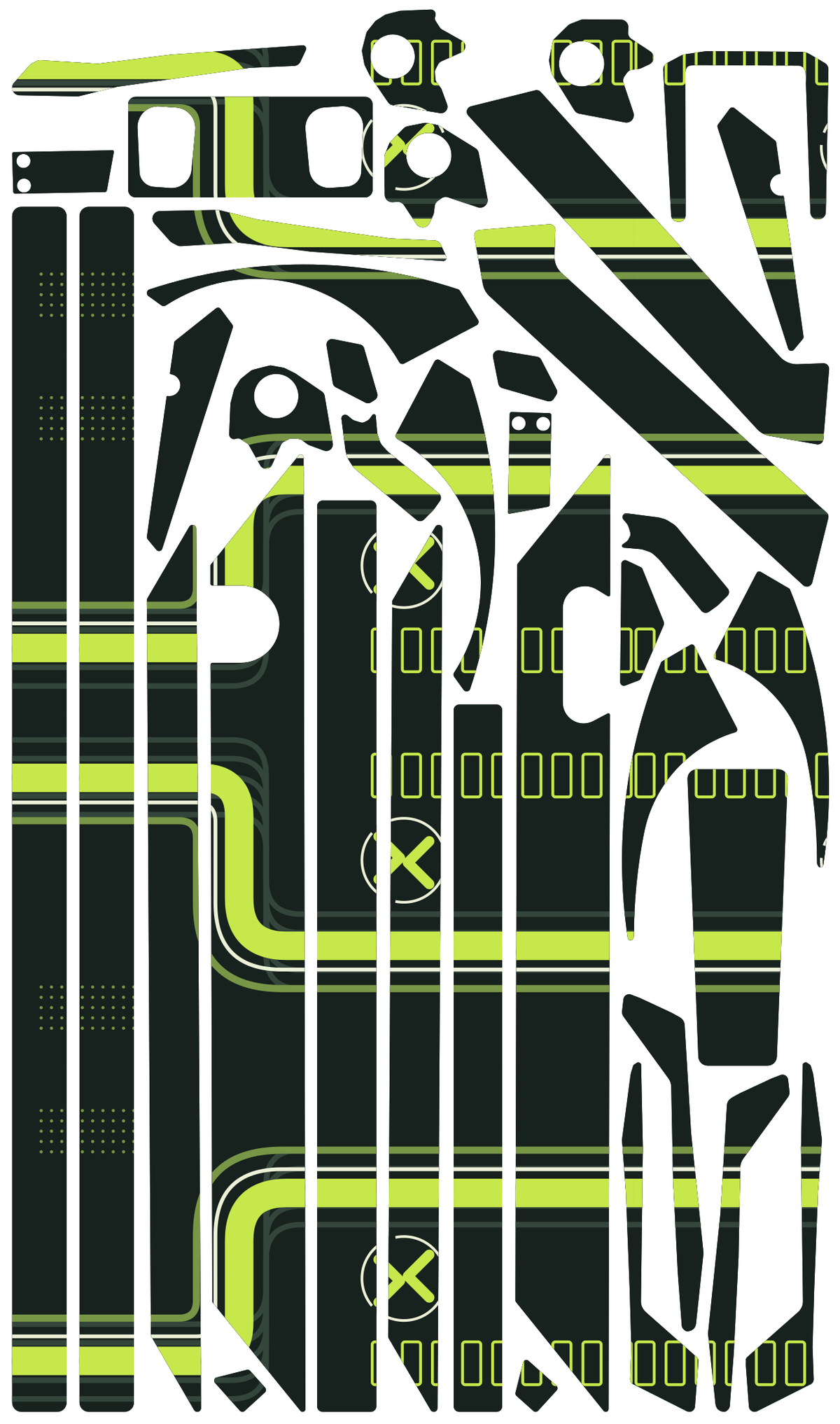 LIME RUSH für Teverun Fighter Mini: 38 Originalteile des Skin-Sets.