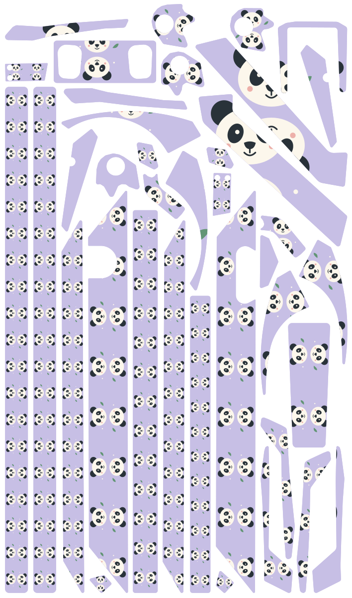 PANDA PLAY für Teverun Fighter Mini: 38 Originalteile des Skin-Sets.
