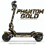 Teverun Fighter Mini PHANTOM GOLD Skin – Designansicht mit freier mittiger Seitenlichtleiste