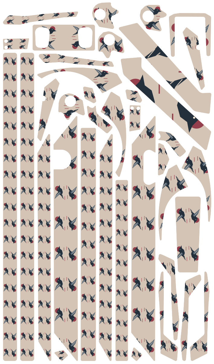 RAVEN SIGNAL für Teverun Fighter Mini: 38 Originalteile des Skin-Sets.