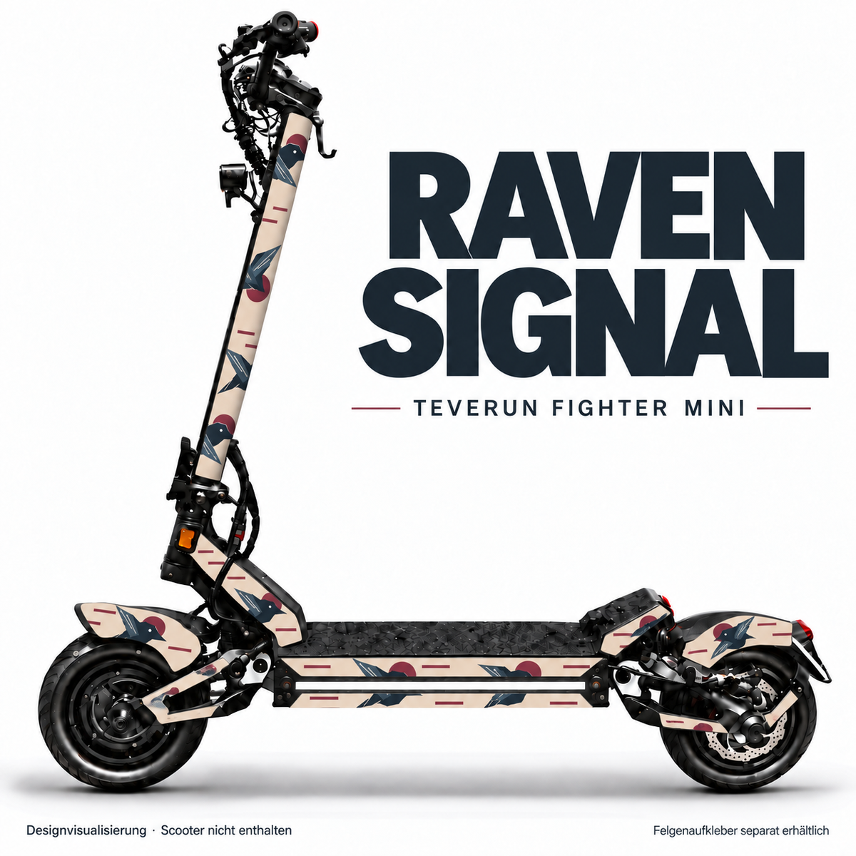 RAVEN SIGNAL Skin für Teverun Fighter Mini. Felgenaufkleber separat erhältlich.
