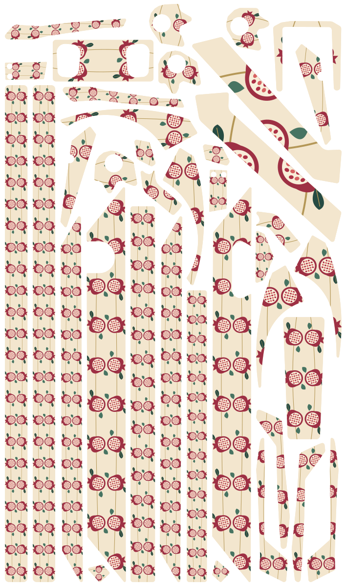 RUBY ORCHARD für Teverun Fighter Mini: 38 Originalteile des Skin-Sets.