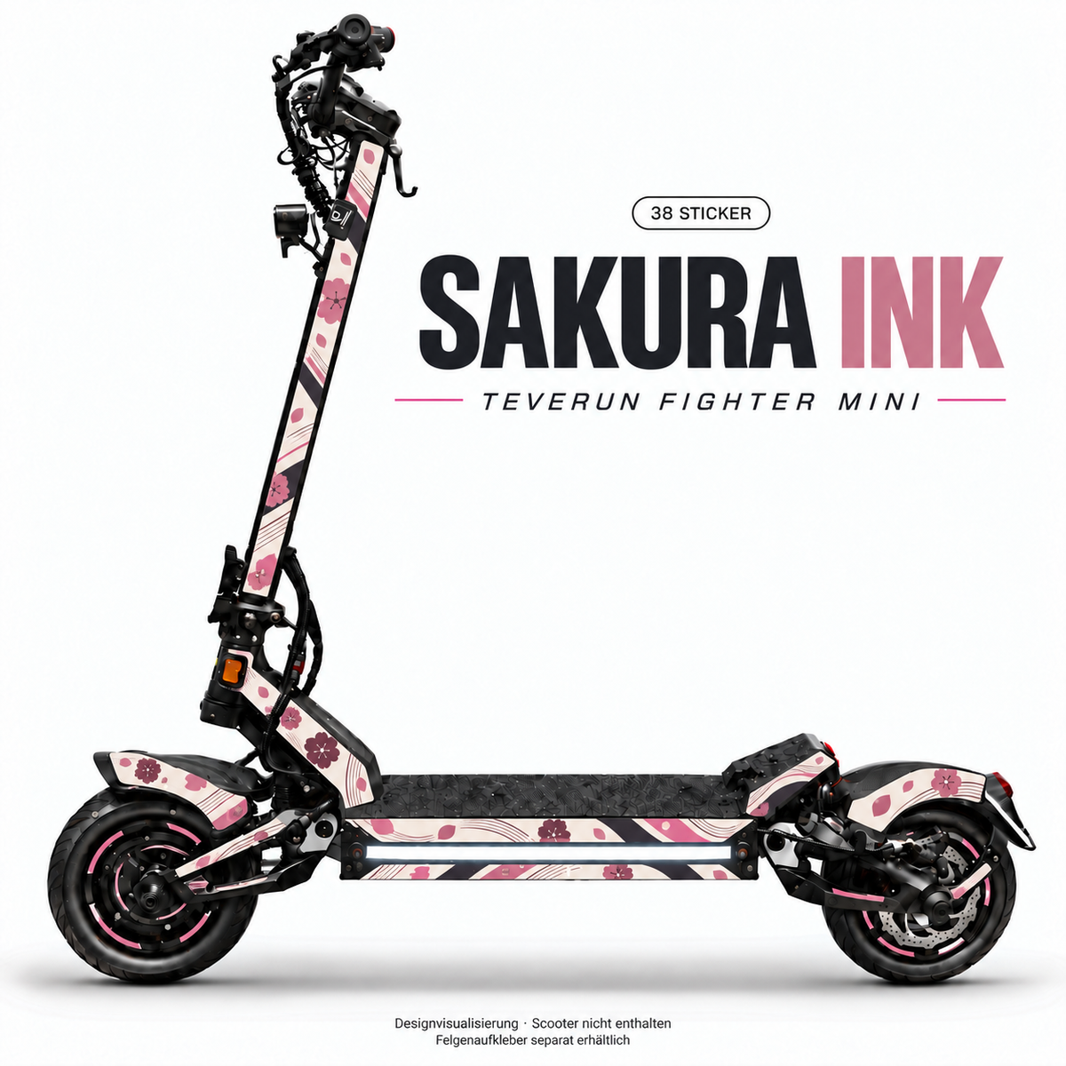 SAKURA INK Skin für Teverun Fighter Mini. Felgenaufkleber separat erhältlich.