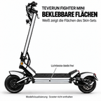 teverun-fighter-mini – Flächen des Skin-Sets in Weiß. Modellvisualisierung, Leuchten und Reflektoren bleiben frei.