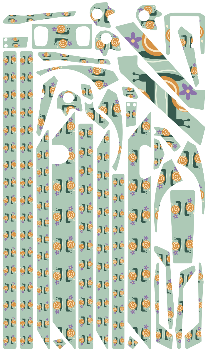 SNAIL PARADE für Teverun Fighter Mini: 38 Originalteile des Skin-Sets.