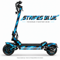 Teverun Fighter Mini STRIPES BLUE Skin – Designansicht mit freier mittiger Seitenlichtleiste