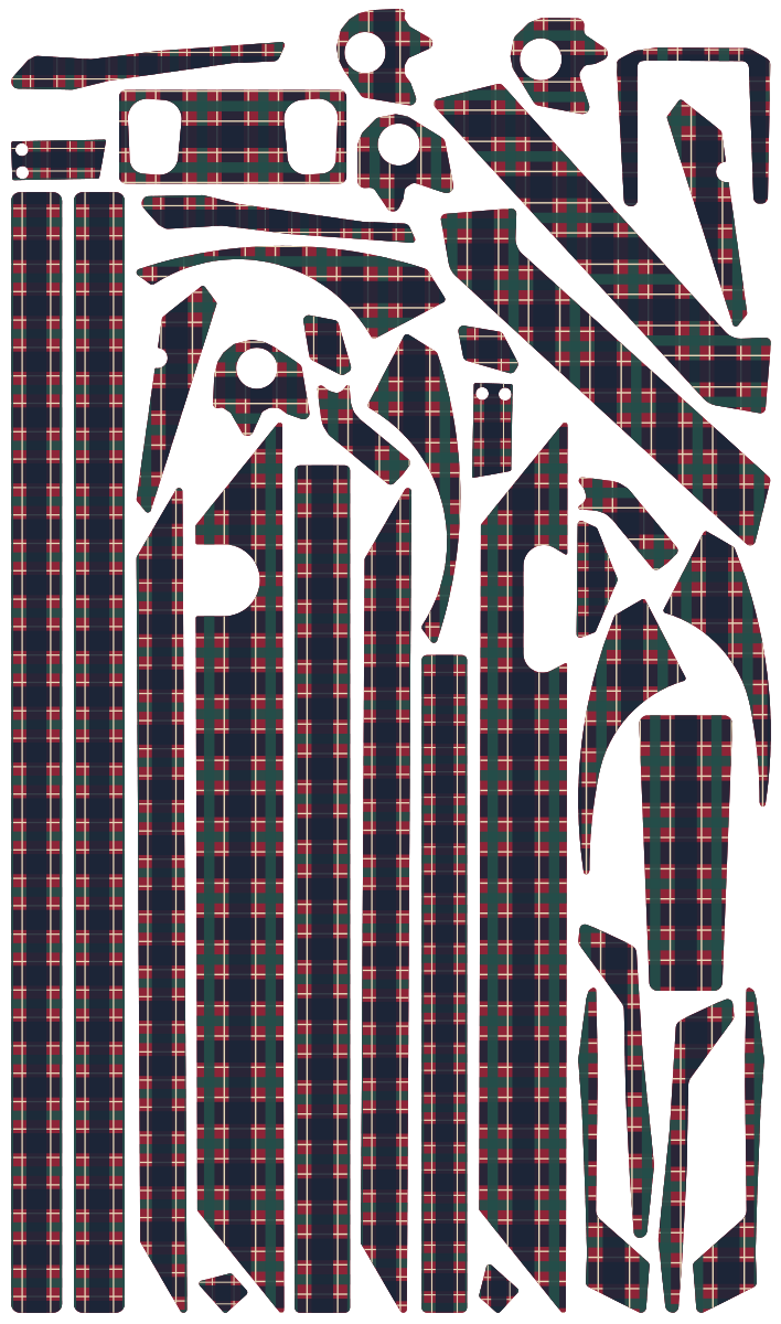 TARTAN CLUB für Teverun Fighter Mini: 38 Originalteile des Skin-Sets.
