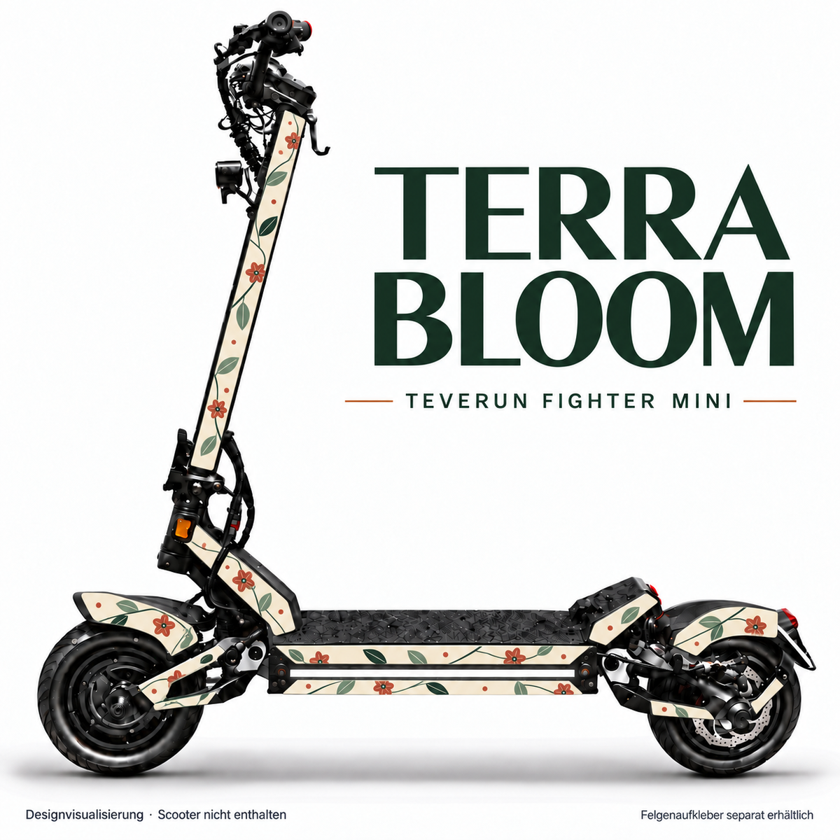 TERRA BLOOM Skin für Teverun Fighter Mini. Felgenaufkleber separat erhältlich.