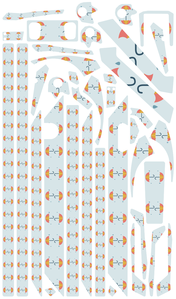 UMBRELLA POP für Teverun Fighter Mini: 38 Originalteile des Skin-Sets.