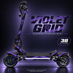 VIOLET GRID Skin für Teverun Fighter Mini. Felgenaufkleber separat erhältlich.