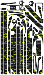 YELLOW CYBER CAMOUFLAGE für Teverun Fighter Mini: 38 Originalteile des Skin-Sets.