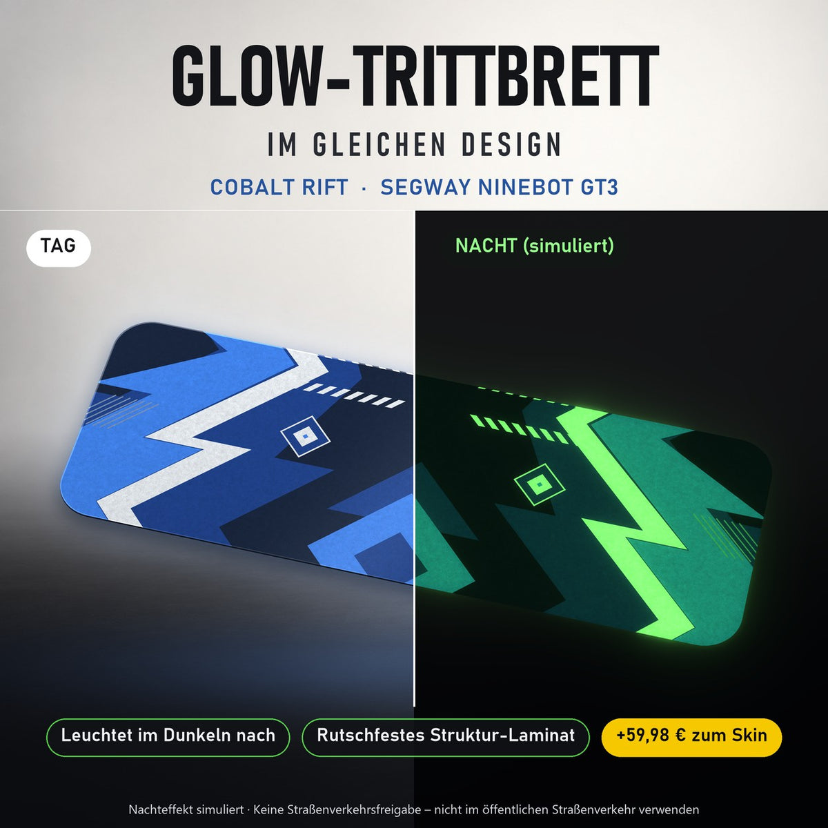 Glow-Trittbrett – COBALT RIFT, Tag/Nacht