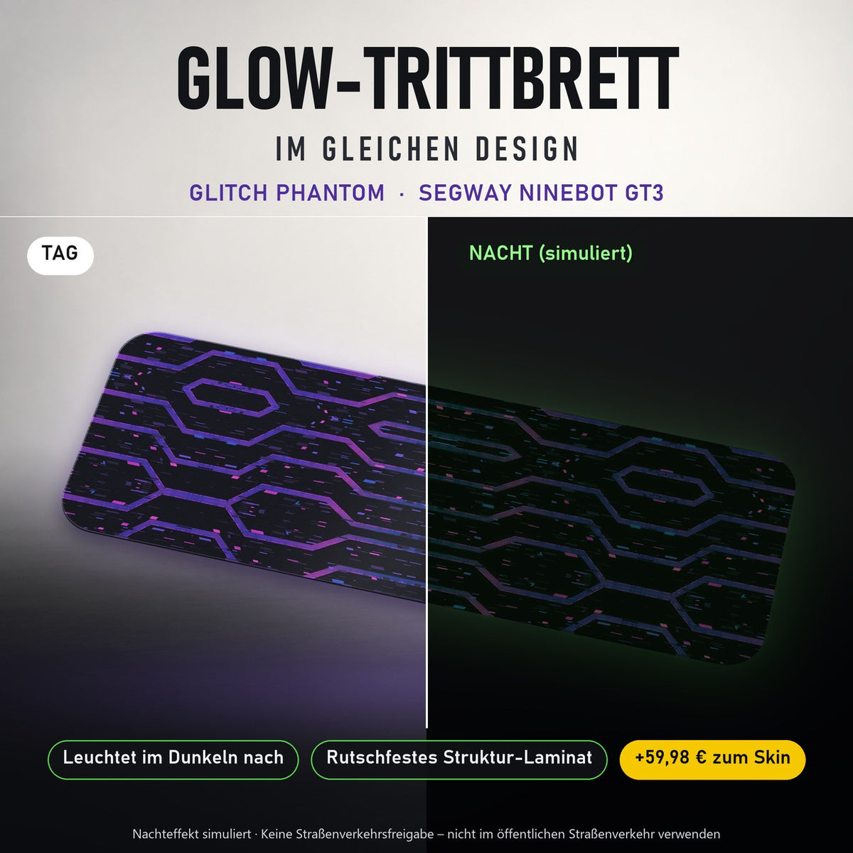 Glow-Trittbrett – GLITCH PHANTOM, Tag/Nacht