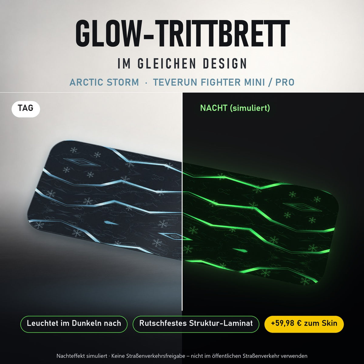 Glow-Trittbrett – ARCTIC STORM, Tag/Nacht