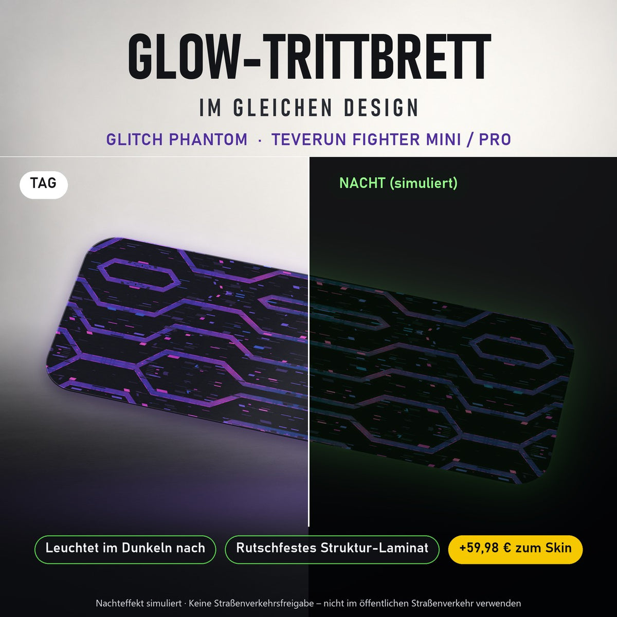 Glow-Trittbrett – GLITCH PHANTOM, Tag/Nacht