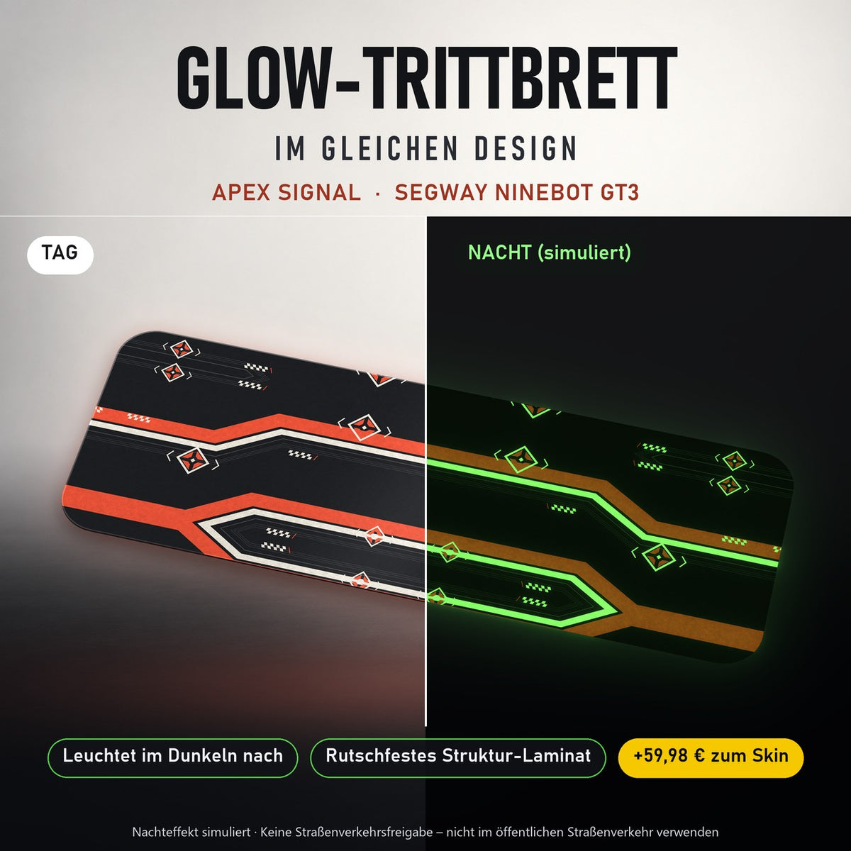 Glow-Trittbrett – APEX SIGNAL, Tag/Nacht
