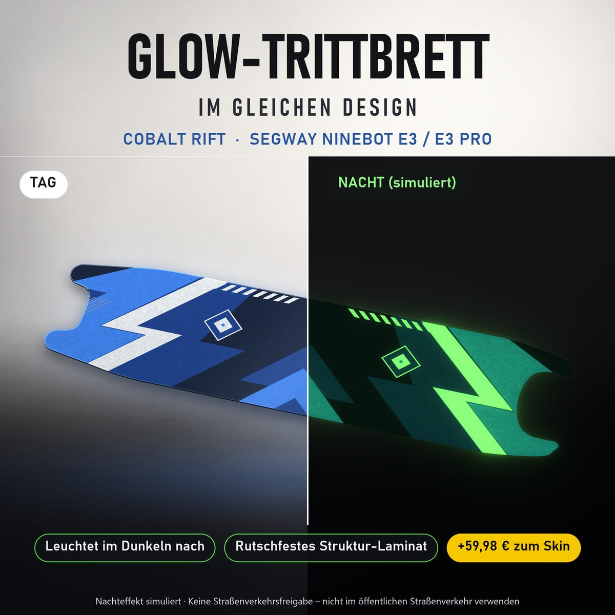 Glow-Trittbrett – COBALT RIFT, Tag/Nacht