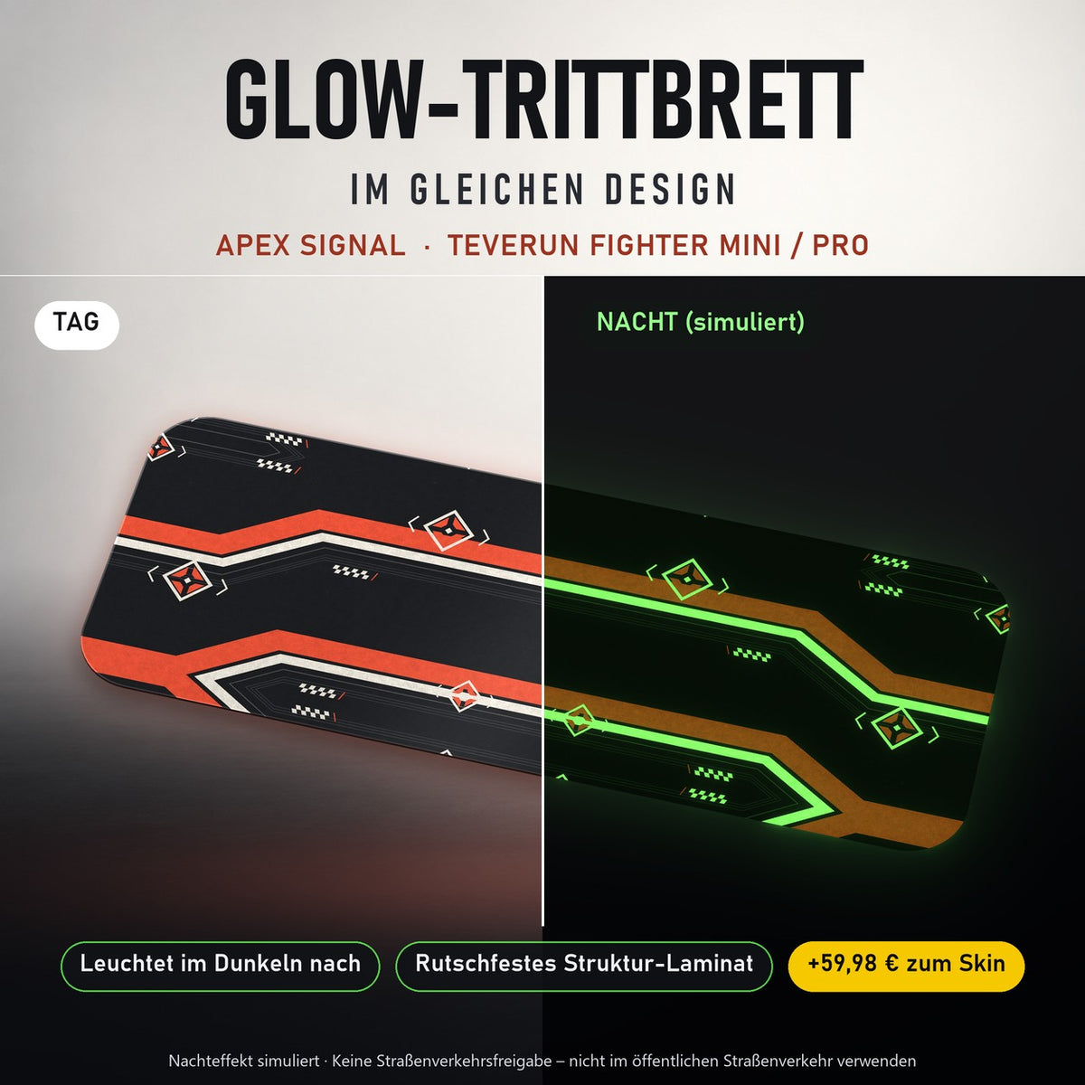 Glow-Trittbrett – APEX SIGNAL, Tag/Nacht