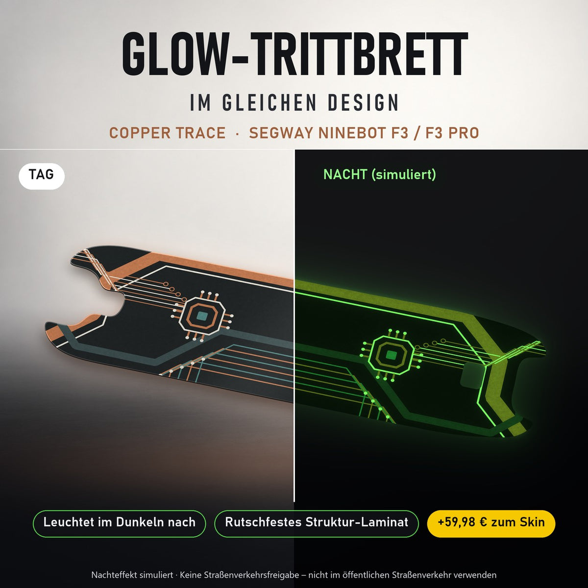 Glow-Trittbrett – COPPER TRACE, Tag/Nacht