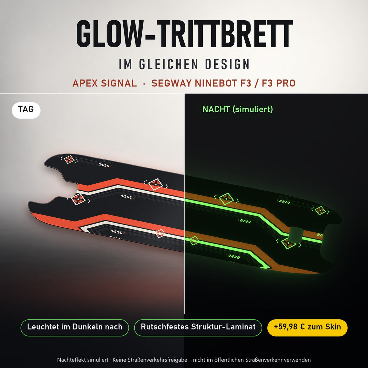 Glow-Trittbrett – APEX SIGNAL, Tag/Nacht