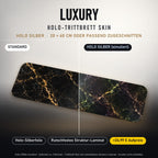 TRITTBRETT SKIN | LUXURY – Holo Silber (+24,99 €, Lieferzeit ca. 2 Wochen): Standard und Holo-Silberfolie im Vergleich, Holo-Effekt simuliert.