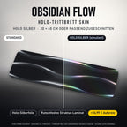 TRITTBRETT SKIN | OBSIDIAN FLOW – Holo Silber (+24,99 €, Lieferzeit ca. 2 Wochen): Standard und Holo-Silberfolie im Vergleich, Holo-Effekt simuliert.