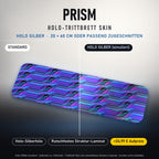 TRITTBRETT SKIN | PRISM – Holo Silber (+24,99 €, Lieferzeit ca. 2 Wochen): Standard und Holo-Silberfolie im Vergleich, Holo-Effekt simuliert.