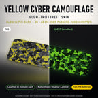 TRITTBRETT SKIN | YELLOW CYBER CAMOUFLAGE – Glow in the Dark (+29,99 €): Tag und Nacht im Vergleich, Nachteffekt simuliert. Keine Straßenverkehrsfreigabe.