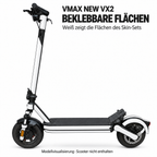 VMAX NEW VX2 – Flächen des Skin-Sets in Weiß. Modellvisualisierung; Leuchten, Reflektoren und Trittfläche bleiben frei.