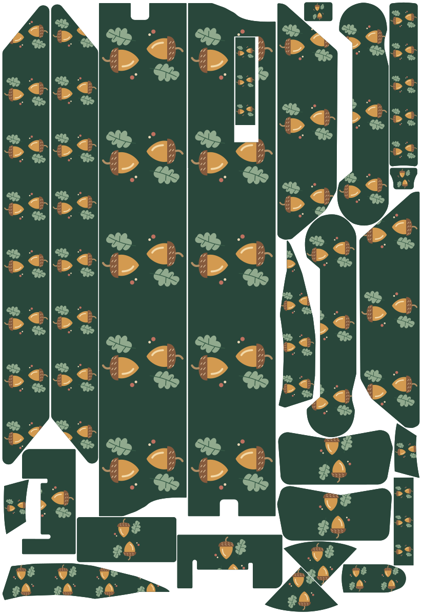 ACORN TRAIL für VMAX NEW VX4: 25 Originalteile des Skin-Sets.