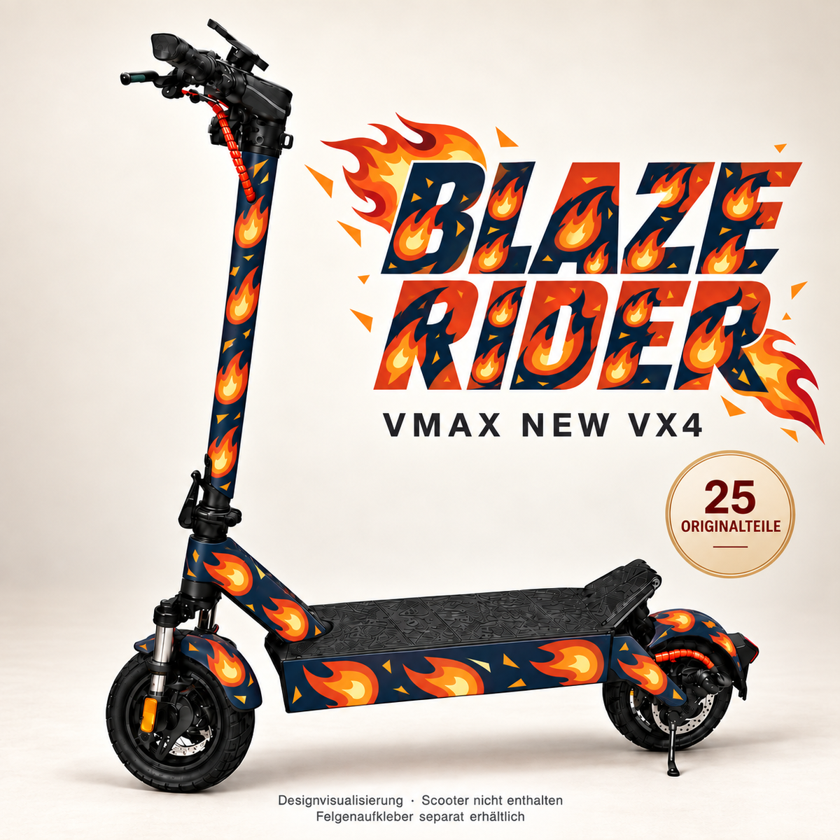 BLAZE RIDER Skin für VMAX NEW VX4. Felgenaufkleber separat erhältlich.
