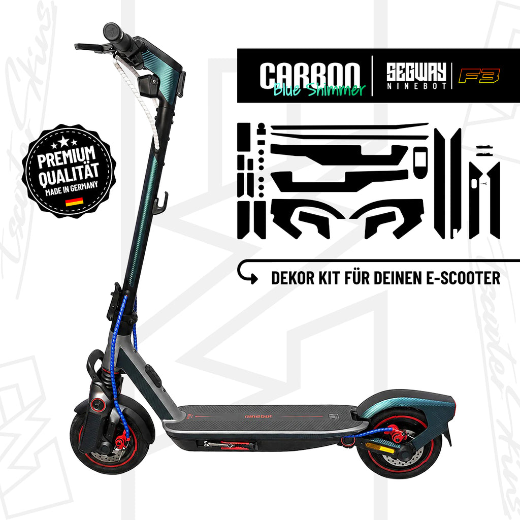 SEGWAY NINEBOT F3 SKIN | BLUE SCHIMMER CARBON