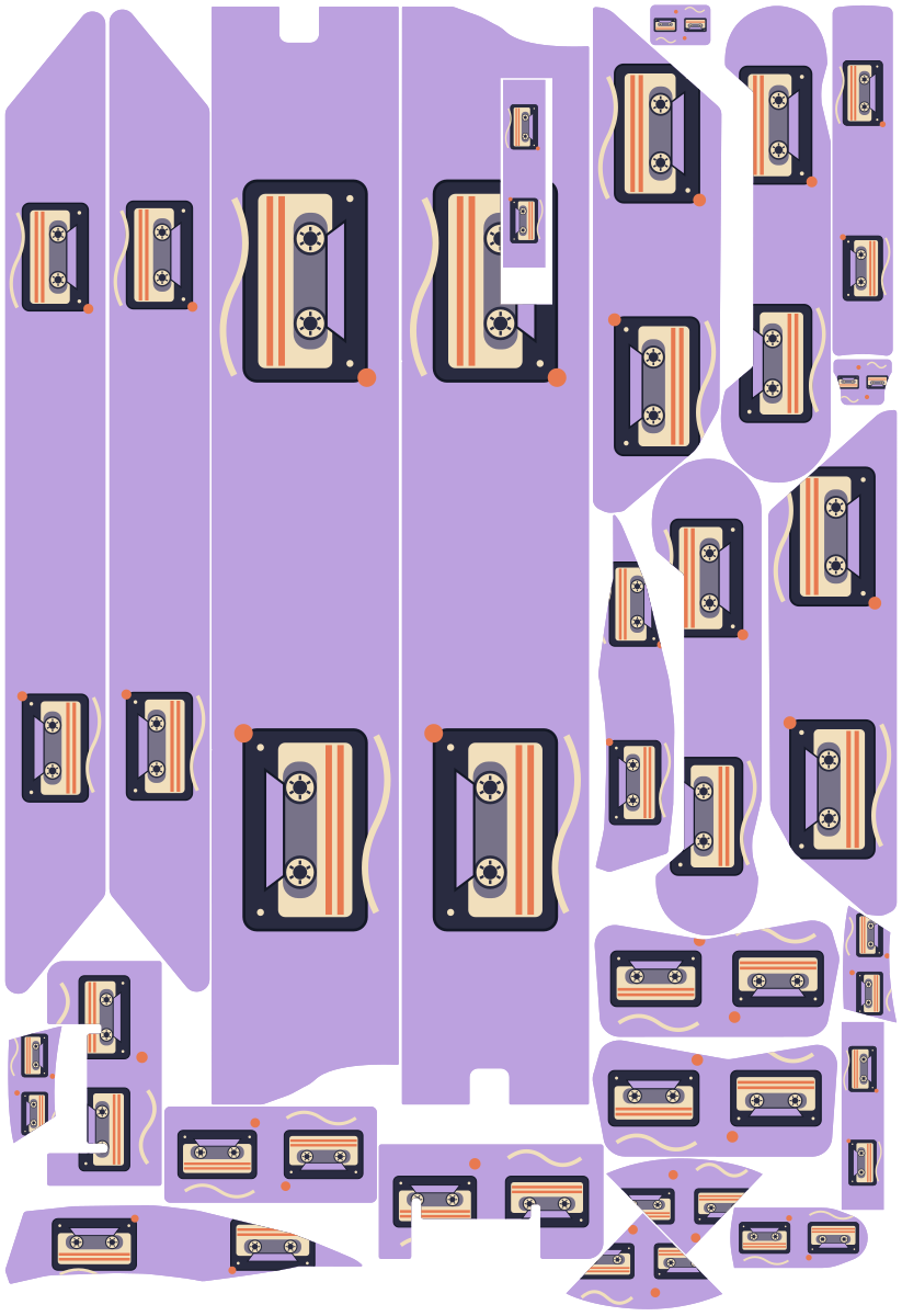 CASSETTE CLUB für VMAX NEW VX4: 25 Originalteile des Skin-Sets.
