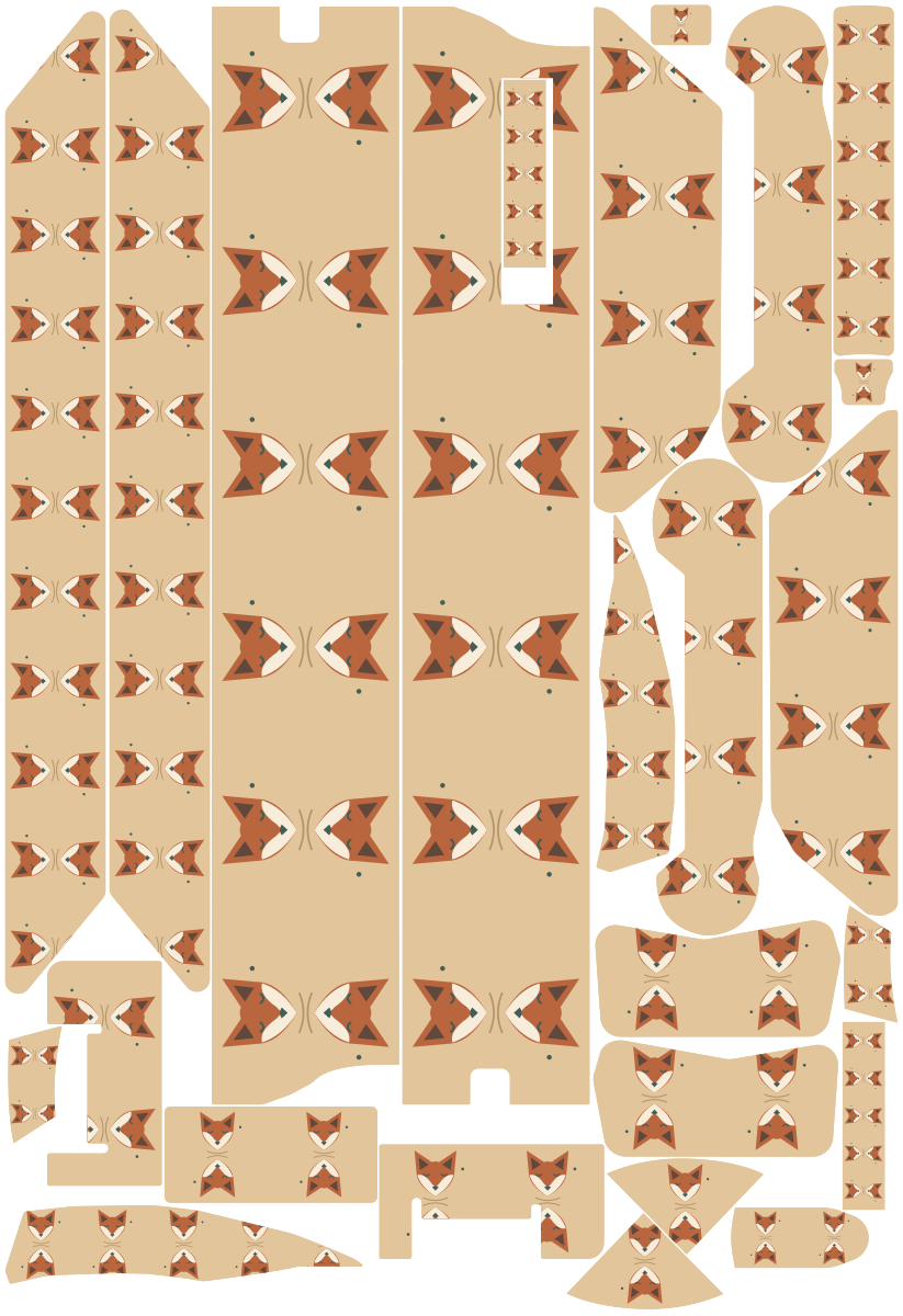 DESERT FOX für VMAX NEW VX4: 25 Originalteile des Skin-Sets.