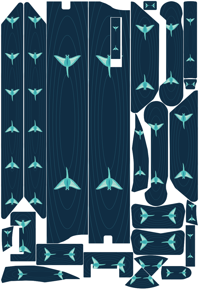 MANTA für VMAX NEW VX4: 25 Originalteile des Skin-Sets.