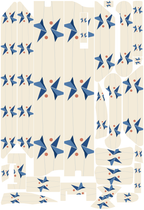 ORIGAMI SKY für VMAX NEW VX4: 25 Originalteile des Skin-Sets.