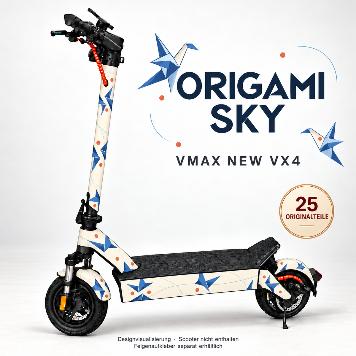 ORIGAMI SKY Skin für VMAX NEW VX4. Felgenaufkleber separat erhältlich.