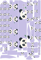 PANDA PLAY für VMAX NEW VX4: 25 Originalteile des Skin-Sets.