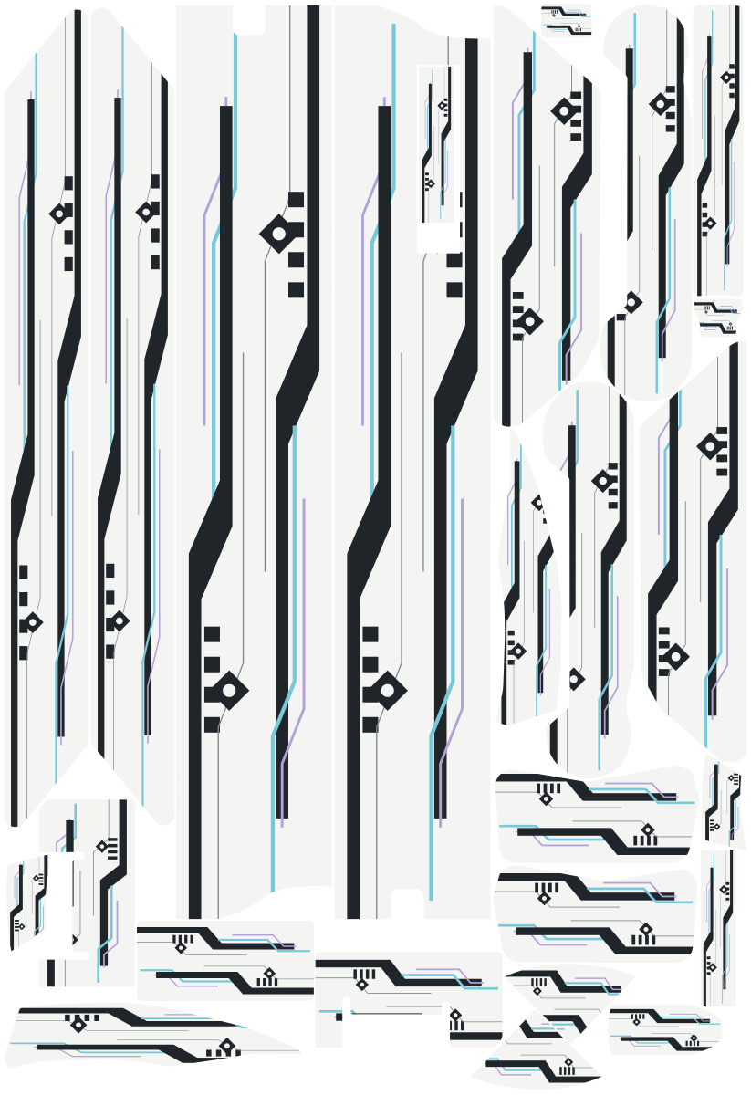 POLAR CIRCUIT für VMAX NEW VX4: 25 Originalteile des Skin-Sets.